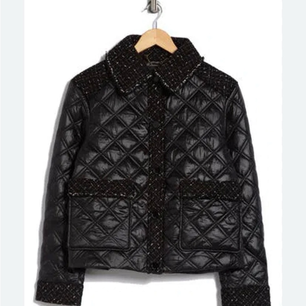 NWOT Kate Spade Tweed Trim Quilted Shirt Jacket! 🖤